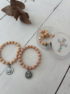 Pulsera Cristal Rosa (Virgen niña / Espíritu santo) - comprar online