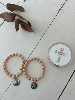 Imagen de Pulsera Cristal Rosa (Virgen niña / Espíritu santo)