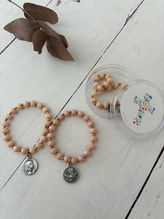 Pulsera Cristal Rosa (Virgen niña / Espíritu santo) - tienda online