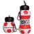 BOTELLA PELOTA BICOLOR PLEGABLE ROJA