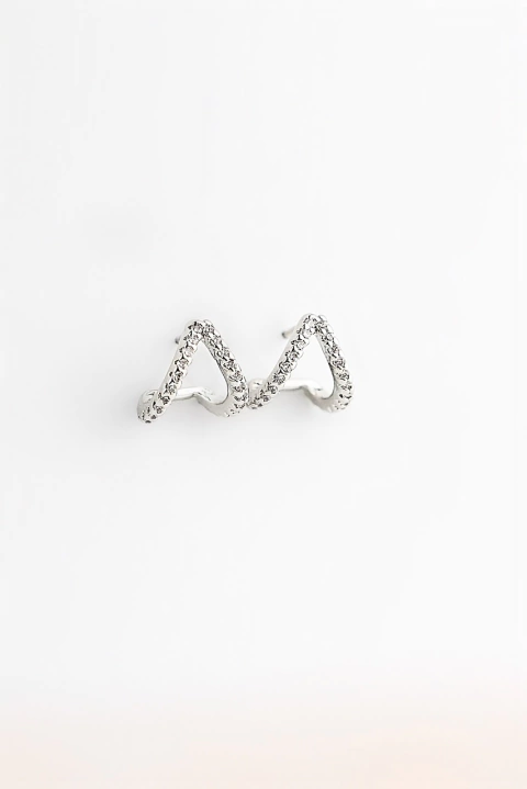 Brinco Abraço Zircônia Prateado