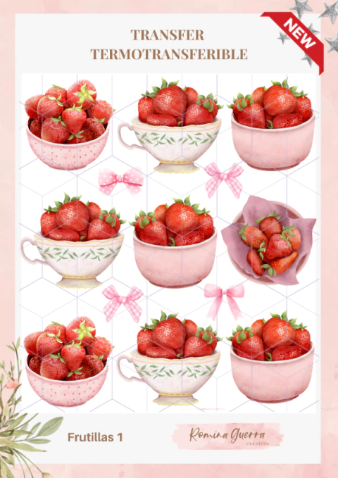 TRANSFER 25X29CM Frutillas 1 ROMINA GUERA - comprar online