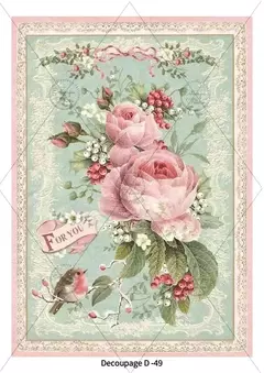 Lamina de decoupage A4 cod 49 - comprar online