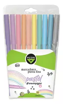 Marcadores al agua Punta fina pastel x 10 unid pizzini - comprar online