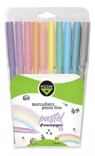 Marcadores al agua Punta fina pastel x 10 unid pizzini - comprar online