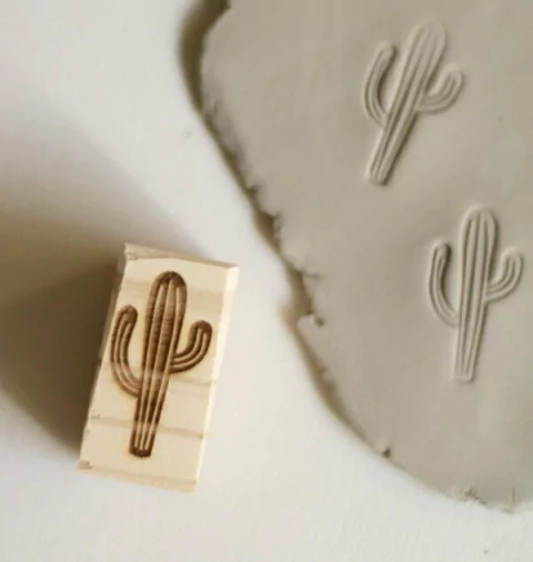 Sello para ceramica - Cactus 2,5cm x 5cm