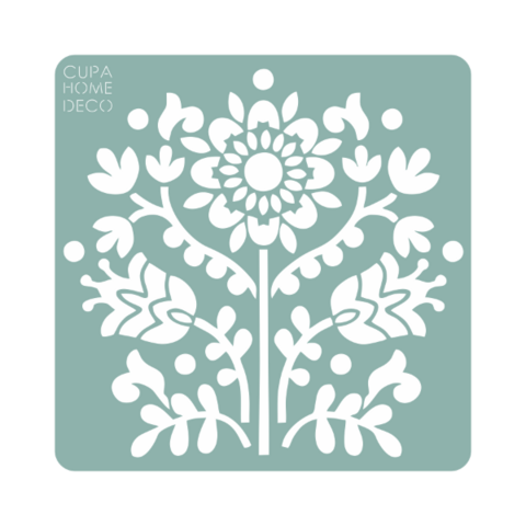 Stencil flowers 20x20cm - comprar online