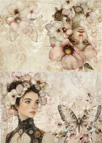 LAMINAS DE SEDA 18GR 70X50CM PARA DECOUPAGE COD: lady 2 - comprar online