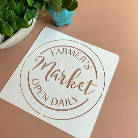 Stencil MARKET 20x20cm