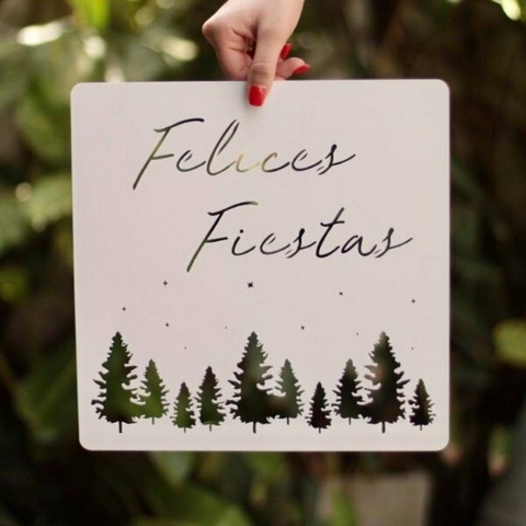 Stencil Felices Fiestas 30X30CM