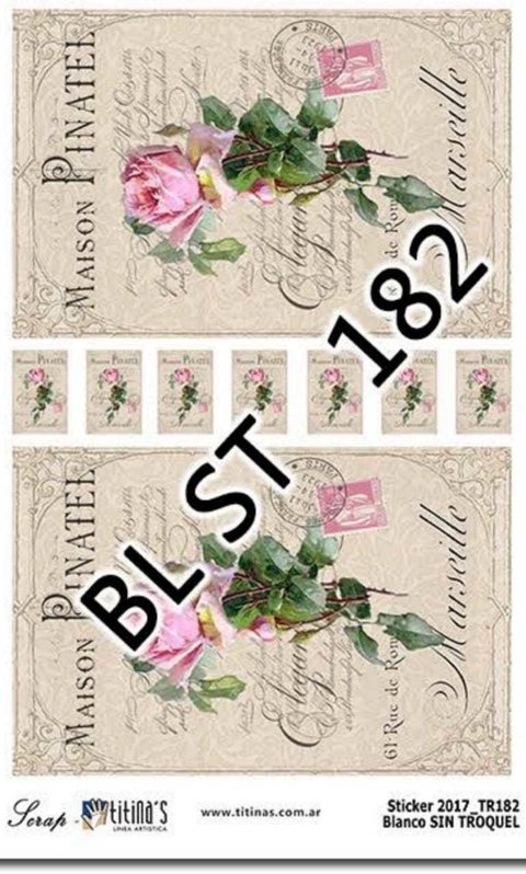 Lámina para Decoupage Autoadhesiva 14x20 Mod 182