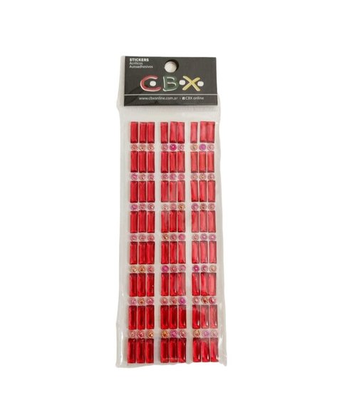 STICKERS ACRILICOS CBX ROJO 5MM X 15MM CADA BAGUETTE