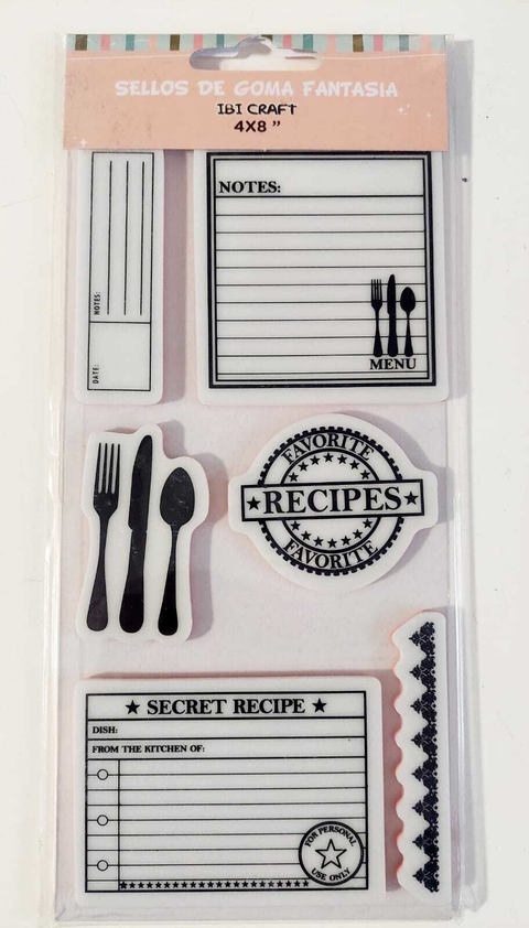 SET DE SELLOS DE GOMA "RECETAS"
