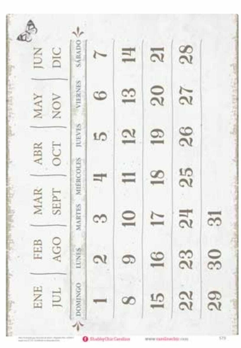 LAMINA DE TRANSFERENCIA CAROLINE 21X29 N°579