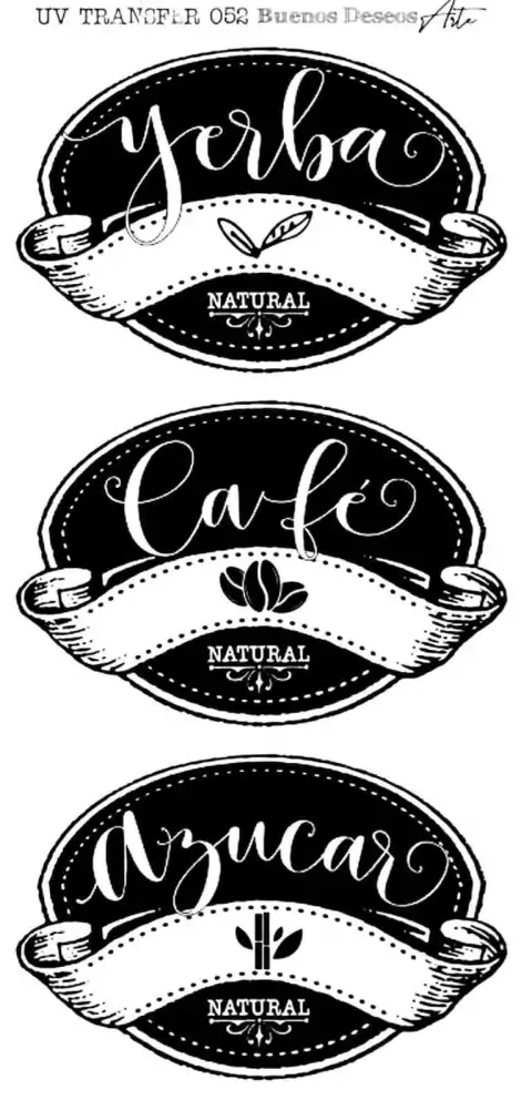 Transfer uv BUENOS DESEOS 20X10CM COD.052