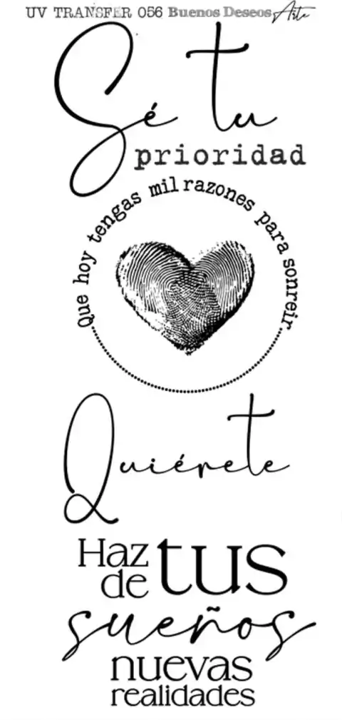 TRANSFER UV BUENOS DESEOS 20X10CM COD.056
