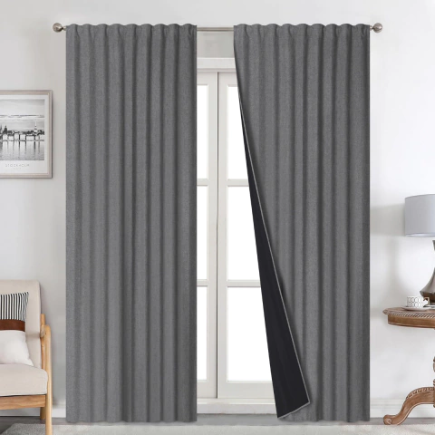 Cortina Black Out Simil Lino - Presilla Oculta - comprar online