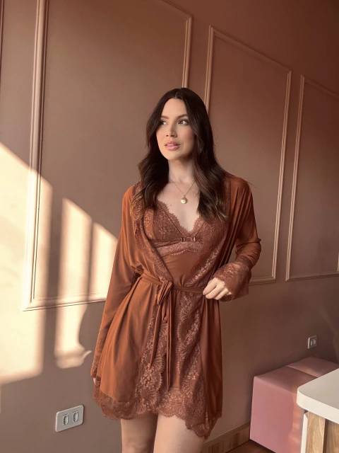 Conjunto Milca 3 Peças - Marrom - comprar online