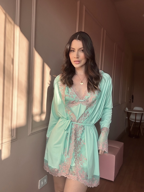 Conjunto Milca 3 Peças - Tiffany com Rosé - comprar online