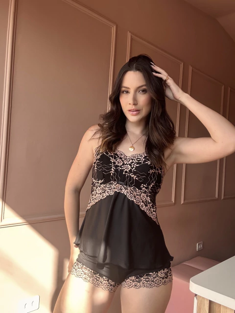 Baby doll - Preto com off - comprar online