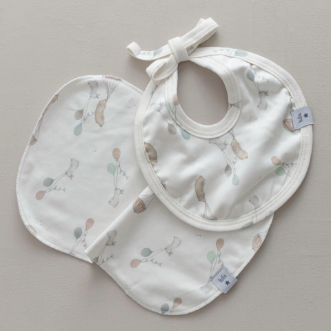 Set babero y babita "Ale crudo" (unisex)