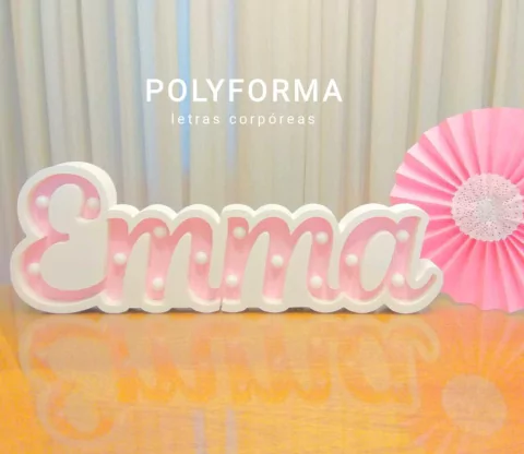 Nombre 4 letras 20cm con luz