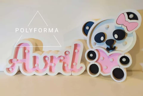 Nombre 5 letras 20cm de alto con luz