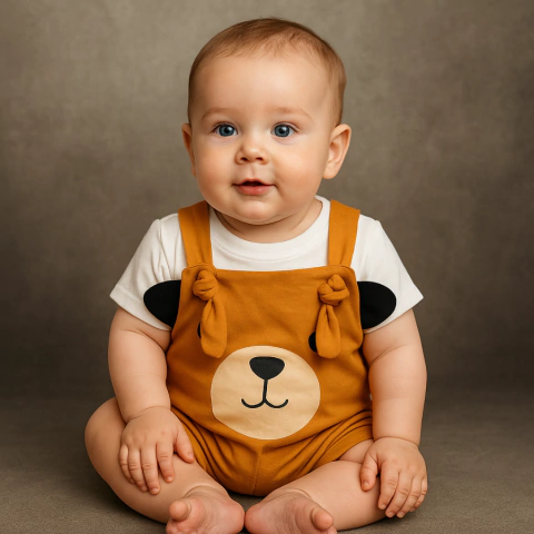 Jardineira Ursinho Marrom - comprar online