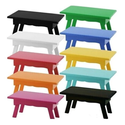 Banquinho MDF Retangular Decorações Festas P 10x13,5x20cm Banquinho para Decorar mesa de festas