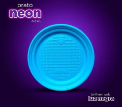 Prato NÉON 15cm 10 UNIDADES Pratinho Descartável Prato para Bolo de Festa Neon - Festejando25