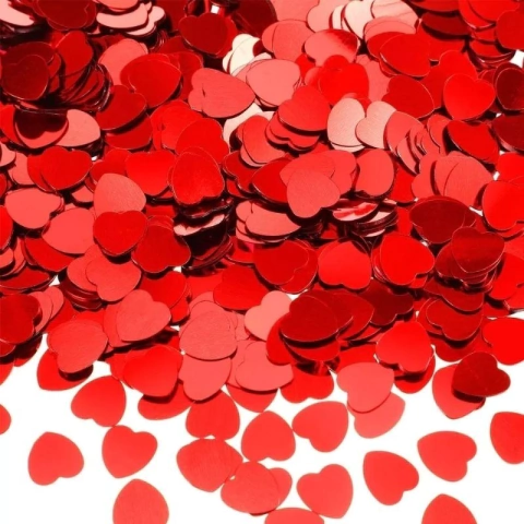 Confetes Coração 10 GRAMAS Confete Metalizado para Balões Bubble Festa Dia dos namorados Dia das Mães