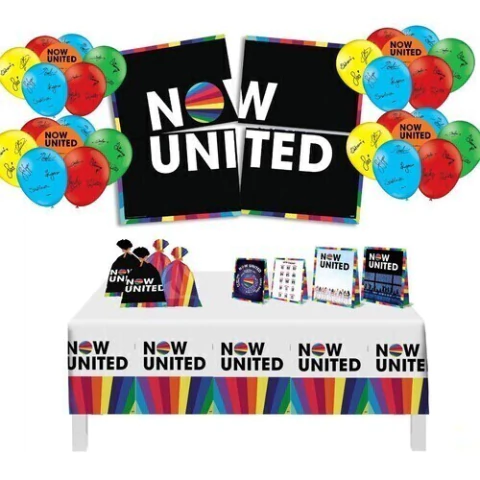 Festa Now United Painel Balões Decoração De Mesa Sacolinha Festa Tema Now United