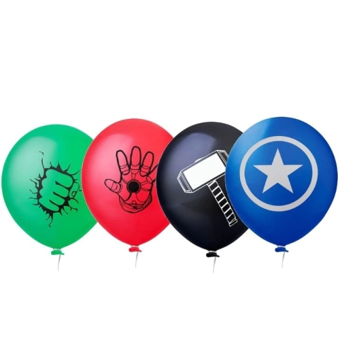 Balão Festa Heróis 11 Polegadas Sortido 25 Unidades Balões de Festas Infantil Heróis