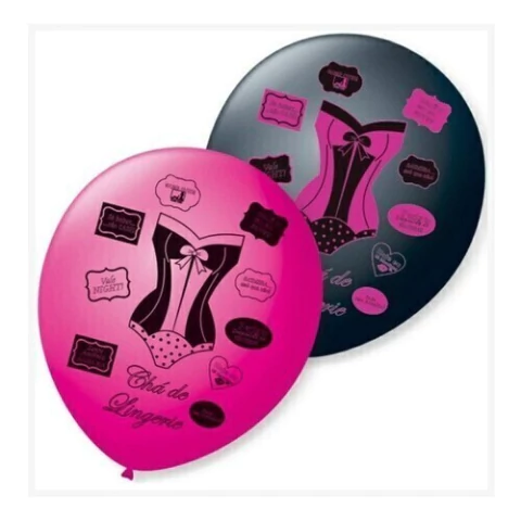 Balão Látex Festa Chá De Lingerie Número 9 C/25 Unidades