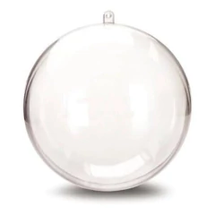 Esfera Acrílico Natal 7cm Bola Esfera Transparente 10 Unidades