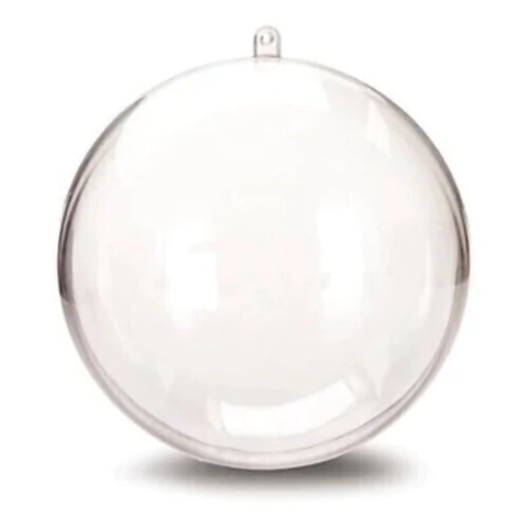 Esfera Acrílico Natal 7cm Bola Esfera Transparente 10 Unidades