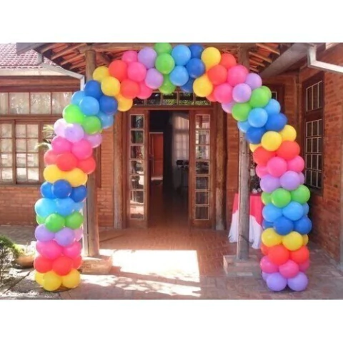 Kit Arco de Balões Desmontável Para Balões Bexiga + 2 unidades de Bases de Chão