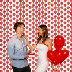 Cortina Metalizada Coração Vermelho 01 UN. Cortina Decoração Dia dos Namorados Corações Casamento - comprar online