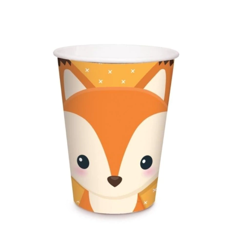 Copo de Papel Festa Bosque Raposa 240ml 08 Unidades Aniversário