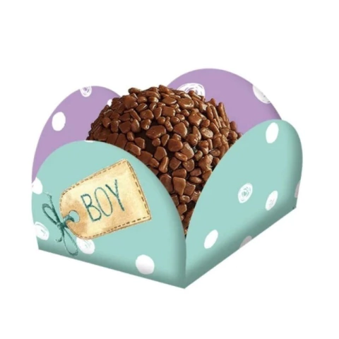 Porta Forminha Chá Revelação Verde e Lilás 40 Unidades