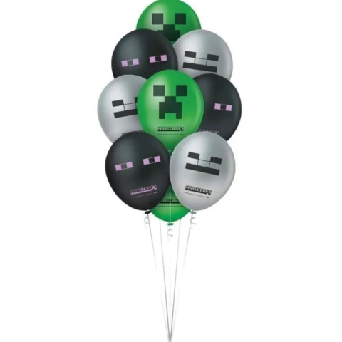 Balão Festa Minecraft Bexiga Jogos Minecraft Com 25 unidades - Regina Festas