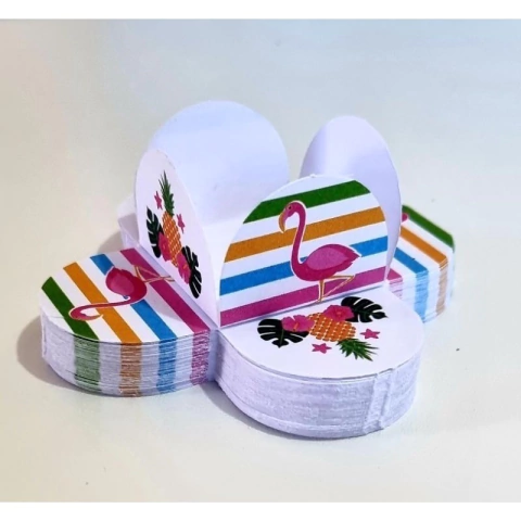 Porta Forminha Festa Tropical Flamingo 50 UNIDADES Decoração Festa Flamingo