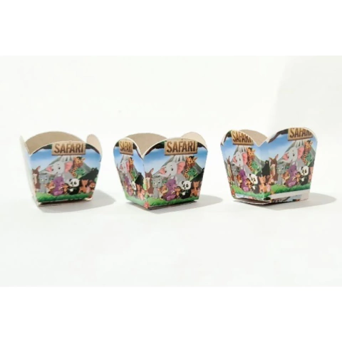 Forminha de Doce Safari 36 Unidades Forminha para Doces Festa Safari Bichos da Floresta Baby