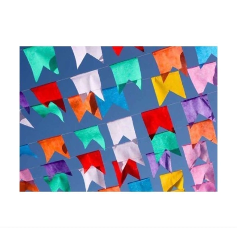 Bandeirinha Plástica Festa Junina 10 Metros Colorida Bandeirola De São João Festa Arraiá Faixa Festa Bandeirinha Plastic