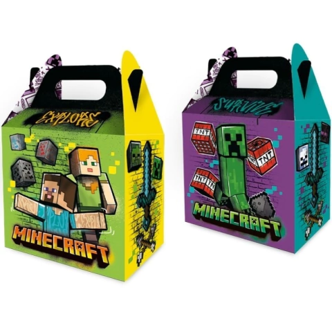 Caixa Surpresa Festa Minecraft 08 Unidades Aniversário Jogo Minecraft Game Caixinha Surpresa