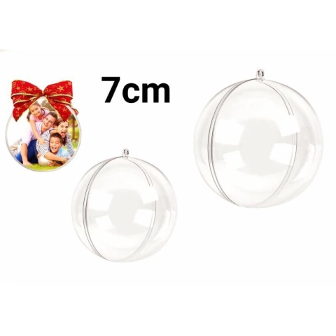 Bola Acrílico Transparente 7cm 01 UNIDADE Esfera Transparente Bola de Natal Personalizada Bola Cirstal
