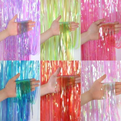 Cortina Decorativa Nacarado Franja Metálica Furtacor Cortinha Frutacor Cortina festas na internet