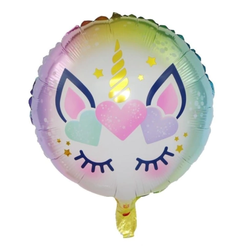 Balão Metalizado Festa Unicórnio 45cm 1 Unidade Decoração Festa Unicórnio