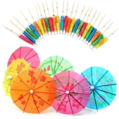 Mini Sombrinha para Drinks 10 UNIDADES Palito Guarda-chuva Enfeites Drinks Copo bebidas