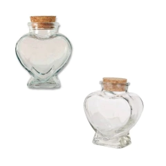 Potinho de Vidro Coração 80ml 01UN. Potinho Coração de vidro Pite de Temperos Decoração
